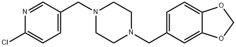 1-(1,3-BENZODIOXOL-5-YLMETHYL)-4-[(6-CHLORO-3-PYRIDINYL)METHYL]PIPERAZINE Struktur