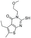 5-ETHYL-2-MERCAPTO-3-(2-METHOXYETHYL)-6-METHYLTHIENO[2,3-D]PYRIMIDIN-4(3H)-ONE Struktur