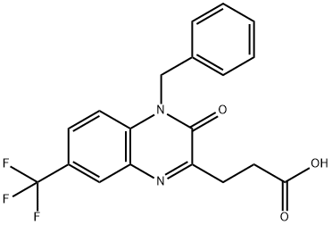 3-(4-BENZYL-3-OXO-7-TRIFLUOROMETHYL-3,4-DIHYDRO-QUINOXALIN-2-YL)-PROPIONIC ACID Struktur