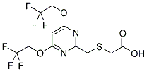 2-[4,6-BIS(2,2,2-(TRIFLUOROETHOXY)PYRIMIDIN-2-YL)METHYLTHIO]ACETIC ACID Struktur