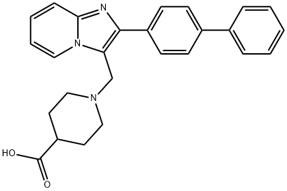 1-(2-BIPHENYL-4-YL-IMIDAZO[1,2-A]PYRIDIN-3-YLMETHYL)-PIPERIDINE-4-CARBOXYLIC ACID Struktur