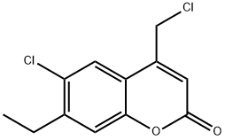 6-CHLORO-4-(CHLOROMETHYL)-7-ETHYL-2H-CHROMEN-2-ONE Struktur