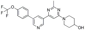 1-(2-METHYL-6-[5-(4-TRIFLUOROMETHOXY-PHENYL)-PYRIDIN-3-YL]-PYRIMIDIN-4-YL)-PIPERIDIN-4-OL Struktur