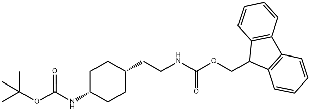 TERT-BUTYL CIS-4-[2-(9H-FLUOREN-9-YLMETHOXYCARBONYLAMINO)ETHYL]CYCLOHEXYLCARBAMATE Struktur