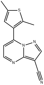 7-(2,5-DIMETHYL-3-THIENYL)PYRAZOLO[1,5-A]PYRIMIDINE-3-CARBONITRILE Struktur