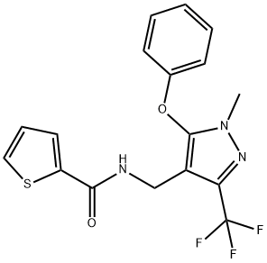 N-([1-METHYL-5-PHENOXY-3-(TRIFLUOROMETHYL)-1H-PYRAZOL-4-YL]METHYL)-2-THIOPHENECARBOXAMIDE Struktur