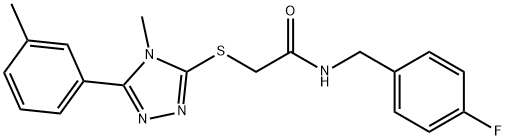 N-(4-FLUOROBENZYL)-2-([4-METHYL-5-(3-METHYLPHENYL)-4H-1,2,4-TRIAZOL-3-YL]SULFANYL)ACETAMIDE Struktur