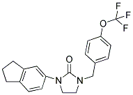 1-(2,3-DIHYDRO-1H-INDEN-5-YL)-3-[4-(TRIFLUOROMETHOXY)BENZYL]IMIDAZOLIDIN-2-ONE Struktur