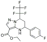 5-(4-FLUORO-PHENYL)-7-PENTAFLUOROETHYL-4,5,6,7-TETRAHYDRO-PYRAZOLO[1,5-A]PYRIMIDINE-3-CARBOXYLIC ACID ETHYL ESTER Struktur