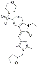 (Z)-3-((2,5-DIMETHYL-1-((TETRAHYDROFURAN-2-YL)METHYL)-1H-PYRROL-3-YL)METHYLENE)-1-ETHYL-5-(MORPHOLINOSULFONYL)INDOLIN-2-ONE Struktur