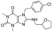 7-(4-CHLOROBENZYL)-1,3-DIMETHYL-8-[(TETRAHYDROFURAN-2-YLMETHYL)AMINO]-3,7-DIHYDRO-1H-PURINE-2,6-DIONE Struktur