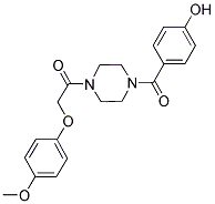 4-((4-[(4-METHOXYPHENOXY)ACETYL]PIPERAZIN-1-YL)CARBONYL)PHENOL Struktur