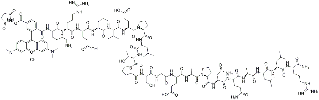 5-TMR-KRELVEPLTPSGEAPNQALLR-NH2 Struktur