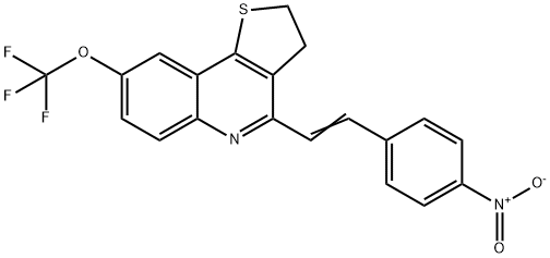 4-[(E)-2-(4-NITROPHENYL)ETHENYL]-2,3-DIHYDROTHIENO[3,2-C]QUINOLIN-8-YL TRIFLUOROMETHYL ETHER Struktur