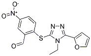 2-(4-ETHYL-5-FURAN-2-YL-4 H-[1,2,4]TRIAZOL-3-YLSULFANYL)-5-NITRO-BENZALDEHYDE Struktur