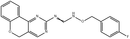 N-(5H-CHROMENO[4,3-D]PYRIMIDIN-2-YL)-N'-[(4-FLUOROBENZYL)OXY]IMINOFORMAMIDE Struktur