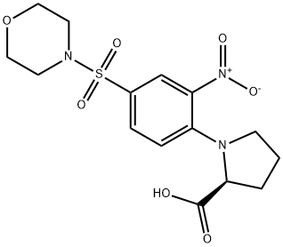 1-[4-(MORPHOLINE-4-SULFONYL)-2-NITRO-PHENYL]-PYRROLIDINE-2-CARBOXYLIC ACID Struktur