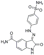 3-[[4-(AMINOSULFONYL)PHENYL]HYDRAZONO]-2-OXO-2,3-DIHYDRO-1H-INDOLE-5-CARBOXAMIDE Struktur