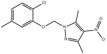 1-(2-CHLORO-5-METHYL-PHENOXYMETHYL)-3,5-DIMETHYL-4-NITRO-1H-PYRAZOLE Struktur