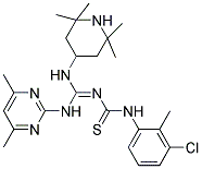 (Z)-1-(3-CHLORO-2-METHYLPHENYL)-3-((4,6-DIMETHYLPYRIMIDIN-2-YLAMINO)(2,2,6,6-TETRAMETHYLPIPERIDIN-4-YLAMINO)METHYLENE)THIOUREA Struktur