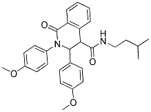 (2,3-BIS(4-METHOXYPHENYL)-1-OXO(4-2,3,4-TRIHYDROISOQUINOLYL))-N-(3-METHYLBUTYL)FORMAMIDE Struktur