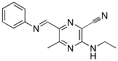 3-(ETHYLAMINO)-5-METHYL-6-[(PHENYLIMINO)METHYL]-2-PYRAZINECARBONITRILE Struktur