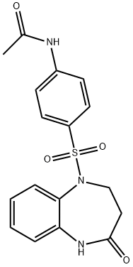 N-(4-[(4-OXO-2,3,4,5-TETRAHYDRO-1H-1,5-BENZODIAZEPIN-1-YL)SULFONYL]PHENYL)ACETAMIDE Struktur