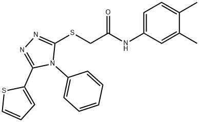 N-(3,4-DIMETHYLPHENYL)-2-([4-PHENYL-5-(2-THIENYL)-4H-1,2,4-TRIAZOL-3-YL]SULFANYL)ACETAMIDE Struktur