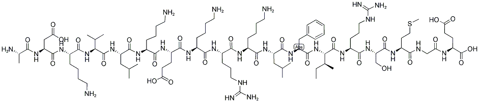 H-ALA-ASP-LYS-VAL-LEU-LYS-GLU-LYS-ARG-LYS-LEU-PHE-ILE-ARG-SER-MET-GLY-GLU-OH Struktur