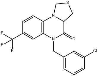 5-(3-CHLOROBENZYL)-7-(TRIFLUOROMETHYL)-3,3A-DIHYDRO[1,3]THIAZOLO[3,4-A]QUINOXALIN-4(5H)-ONE Struktur