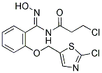 3-CHLORO-N-[(2-[(2-CHLORO-1,3-THIAZOL-5-YL)METHOXY]PHENYL)(HYDROXYIMINO)METHYL]PROPANAMIDE Struktur