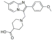 1-[2-(4-METHOXY-PHENYL)-7-METHYL-IMIDAZO[1,2-A]-PYRIDIN-3-YLMETHYL]-PIPERIDINE-4-CARBOXYLIC ACID Struktur