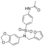 N-(4-((BENZO[D]1,3-DIOXOLEN-5-YL(2-FURYLMETHYL)AMINO)SULFONYL)PHENYL)ETHANAMIDE Struktur