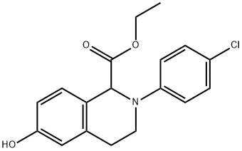 ETHYL 2-(4-CHLORO-PHENYL)-6-HYDROXY-1,2,3,4-TETRAHYDRO-ISOQUINOLINE-1-CARBOXYLATE Struktur