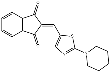 2-[(2-PIPERIDINO-1,3-THIAZOL-5-YL)METHYLENE]-1H-INDENE-1,3(2H)-DIONE Struktur