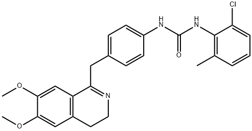 1-(4-((6,7-DIMETHOXY(3,4-DIHYDROISOQUINOLYL))METHYL)PHENYL)-3-(6-CHLORO-2-METHYLPHENYL)UREA Struktur