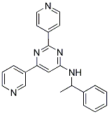 N-(1-PHENYLETHYL)-6-PYRIDIN-3-YL-2-PYRIDIN-4-YLPYRIMIDIN-4-AMINE Struktur