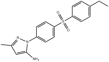 2-[4-(4-ETHYL-BENZENESULFONYL)-PHENYL]-5-METHYL-2H-PYRAZOL-3-YLAMINE Struktur