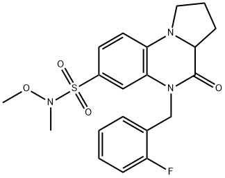 5-(2-FLUOROBENZYL)-N-METHOXY-N-METHYL-4-OXO-1,2,3,3A,4,5-HEXAHYDROPYRROLO[1,2-A]QUINOXALINE-7-SULFONAMIDE Struktur