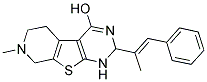 7-METHYL-2-[(E)-1-METHYL-2-PHENYLVINYL]-1,2,5,6,7,8-HEXAHYDROPYRIDO[4',3':4,5]THIENO[2,3-D]PYRIMIDIN-4-OL Struktur