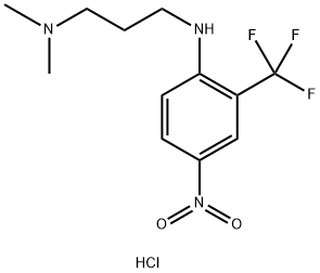 N-[3-(DIMETHYLAMINO)PROPYL]-4-NITRO-2-(TRIFLUOROMETHYL)BENZENAMINIUM CHLORIDE Struktur