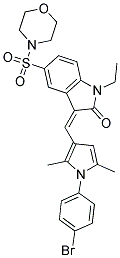 (Z)-3-((1-(4-BROMOPHENYL)-2,5-DIMETHYL-1H-PYRROL-3-YL)METHYLENE)-1-ETHYL-5-(MORPHOLINOSULFONYL)INDOLIN-2-ONE Struktur