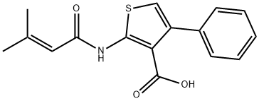 2-[(3-METHYLBUT-2-ENOYL)AMINO]-4-PHENYLTHIOPHENE-3-CARBOXYLIC ACID Struktur