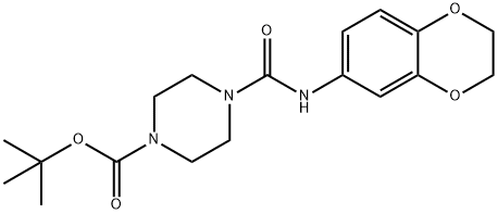 TERT-BUTYL 4-[(2,3-DIHYDRO-1,4-BENZODIOXIN-6-YLAMINO)CARBONYL]TETRAHYDRO-1(2H)-PYRAZINECARBOXYLATE Struktur