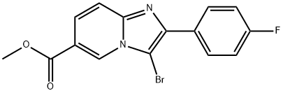 METHYL 3-BROMO-2-(4-FLUOROPHENYL)IMIDAZO[1,2-A]PYRIDINE-6-CARBOXYLATE Struktur