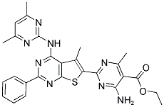 ETHYL 4-AMINO-2-(4-(4,6-DIMETHYLPYRIMIDIN-2-YLAMINO)-5-METHYL-2-PHENYLTHIENO[2,3-D]PYRIMIDIN-6-YL)-6-METHYLPYRIMIDINE-5-CARBOXYLATE Struktur