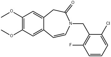 3-(2-CHLORO-6-FLUOROBENZYL)-7,8-DIMETHOXY-1,3-DIHYDRO-2H-3-BENZAZEPIN-2-ONE Struktur