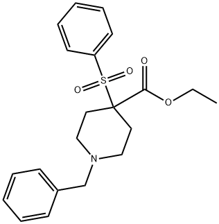 ETHYL 1-BENZYL-4-(PHENYLSULFONYL)-4-PIPERIDINECARBOXYLATE Struktur