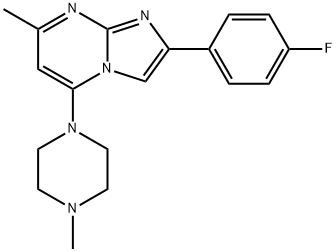 2-(4-FLUOROPHENYL)-7-METHYL-5-(4-METHYLPIPERAZINO)IMIDAZO[1,2-A]PYRIMIDINE Struktur