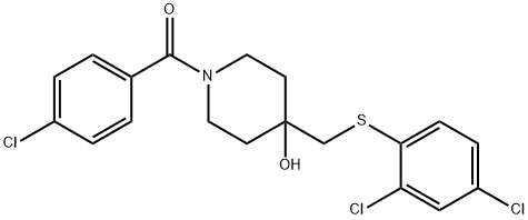 (4-CHLOROPHENYL)(4-([(2,4-DICHLOROPHENYL)SULFANYL]METHYL)-4-HYDROXYPIPERIDINO)METHANONE Struktur